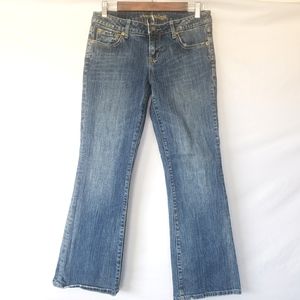 Vintage y2k american eagle super low rise "hipster" flair jeans, size 6 short